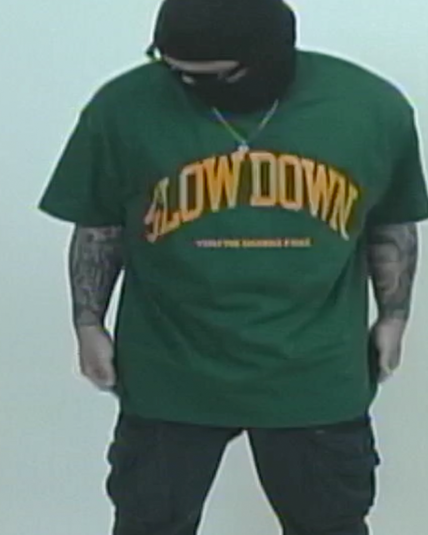 slowdown forest green tee