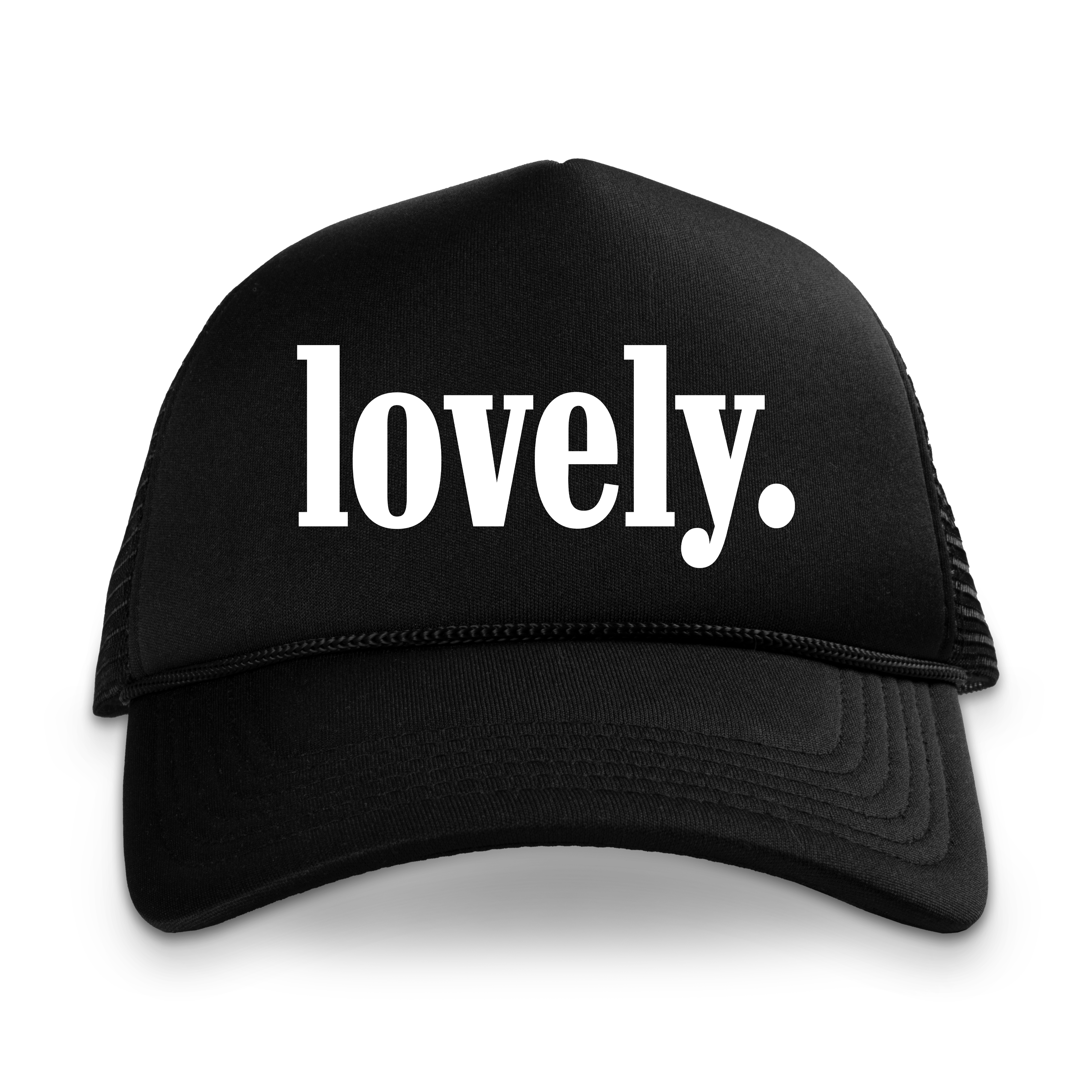 lovely black trucker hat