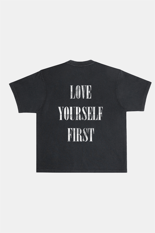 loveyourself oversized black tee