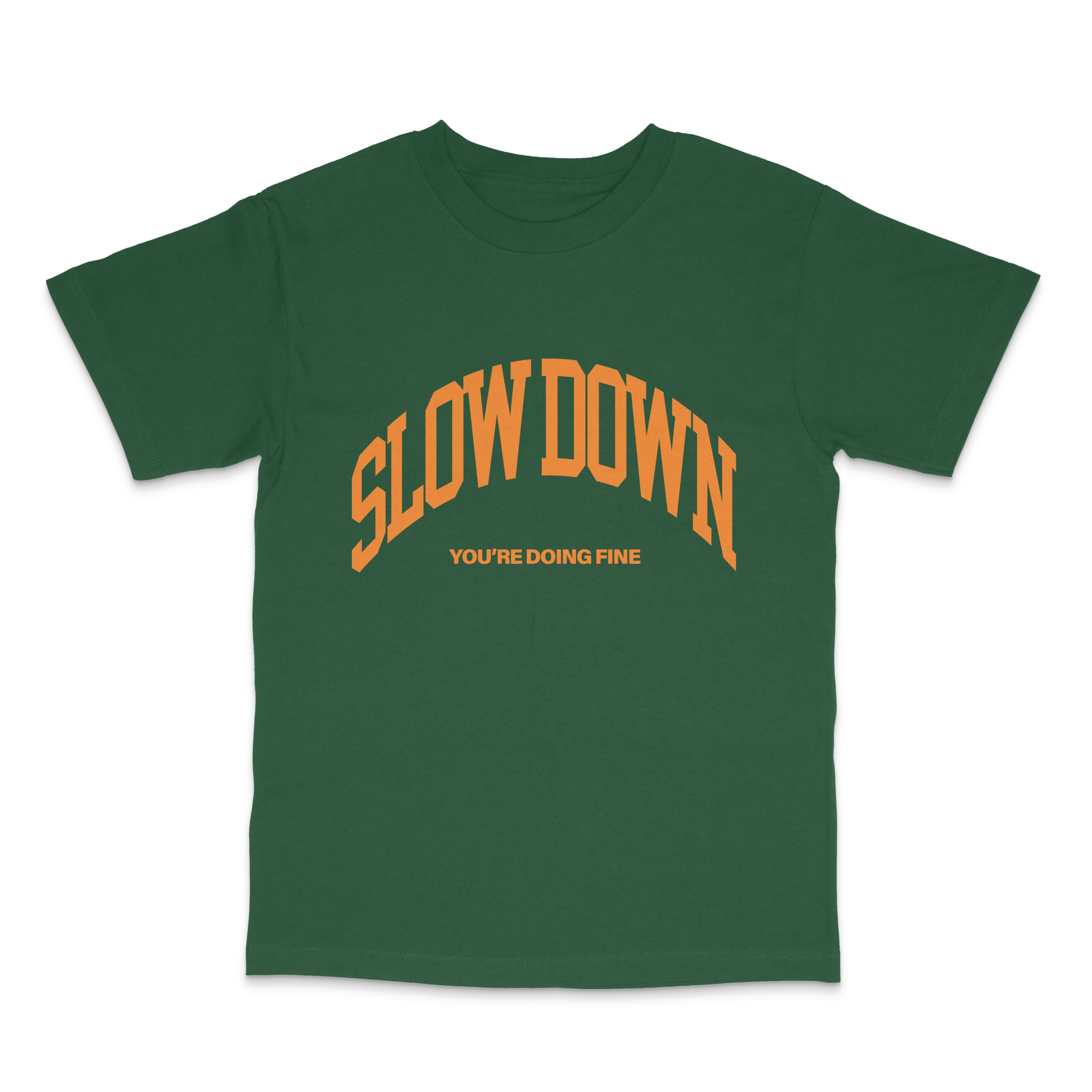 slowdown forest green tee