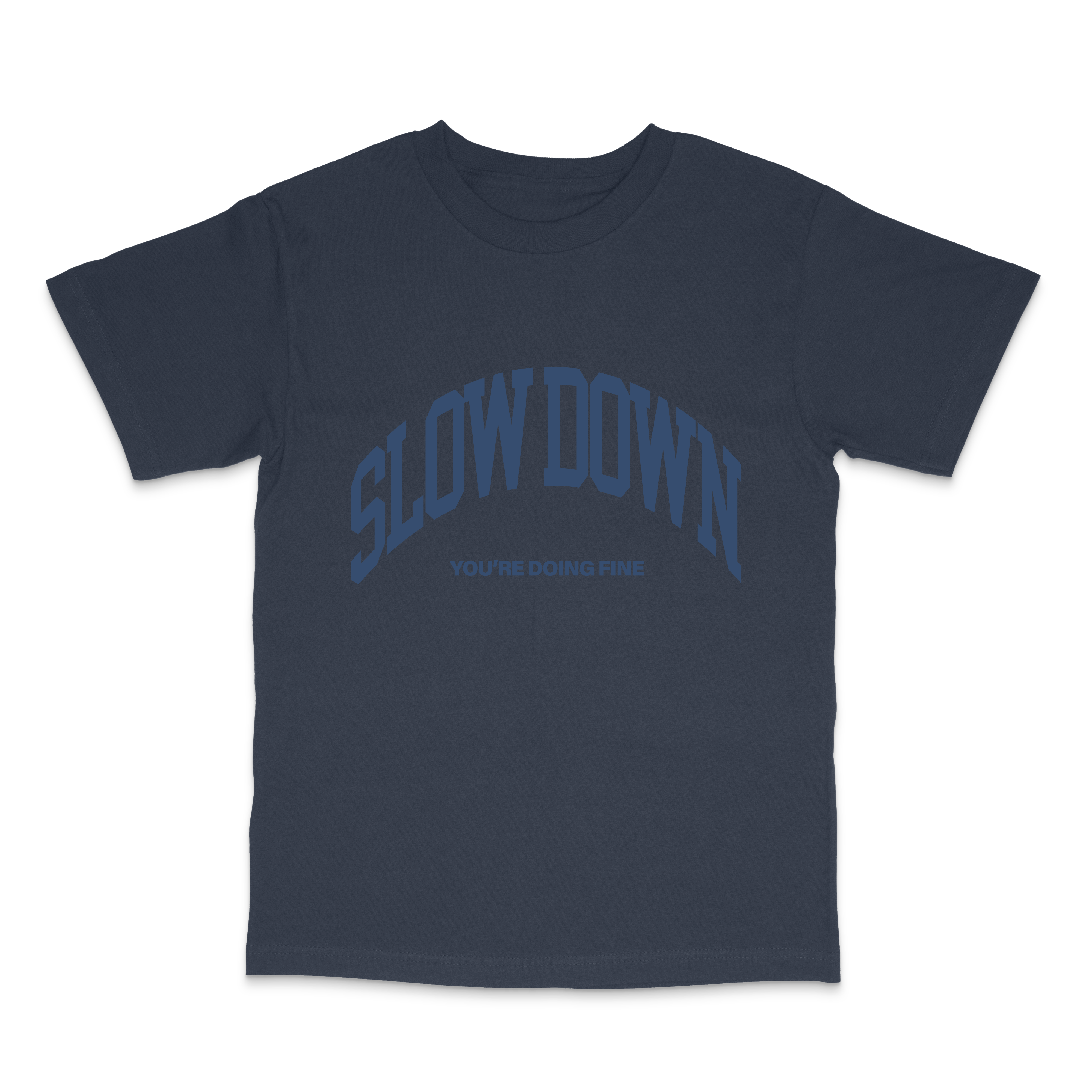 slowdown navy tee