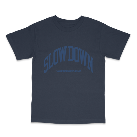 slowdown navy tee